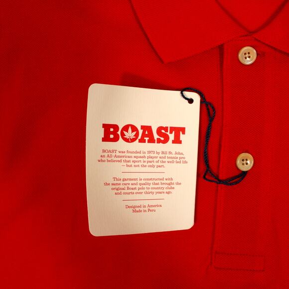 BOAST USA Men Large Blank Core Classic Pique Polo Red NWT - Picture 8 of 10
